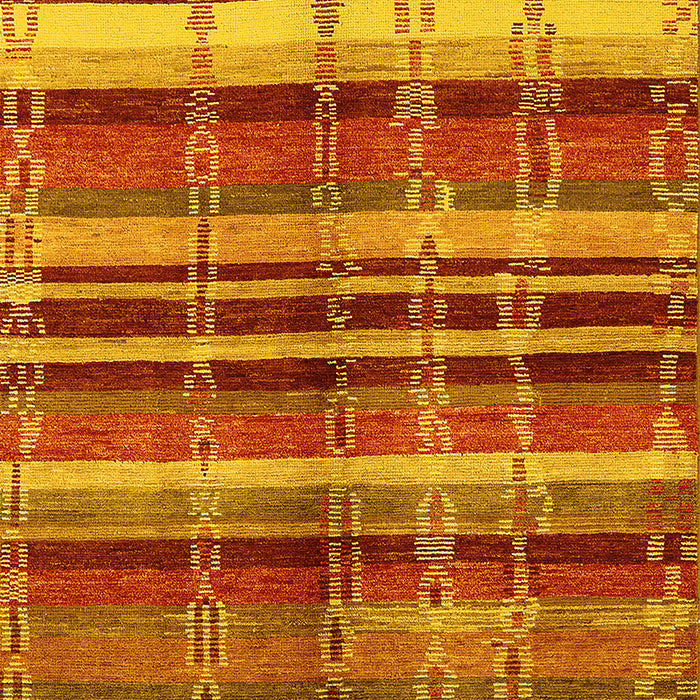 Machine Washable Oriental Yellow Industrial Rug, wshurb1172yw