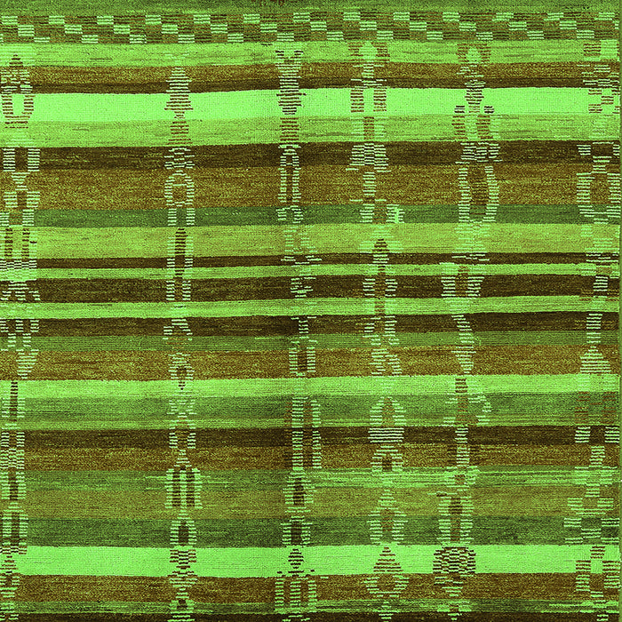 Square Oriental Green Industrial Rug, urb1172grn