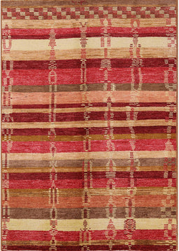 Mid-Century Modern Mango Orange Oriental Rug, urb1172
