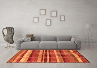 Machine Washable Oriental Orange Industrial Rug, wshurb1172org