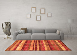 Machine Washable Oriental Orange Industrial Area Rugs in a Living Room, wshurb1172org