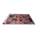 Sideview of Machine Washable Industrial Modern Bright Maroon Red Rug, wshurb1173