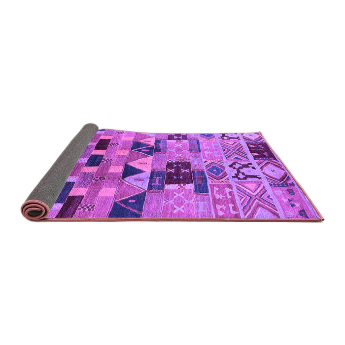 Sideview of Southwestern Purple Country Rug, urb1173pur