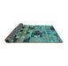 Sideview of Southwestern Turquoise Country Rug, urb1173turq