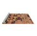 Sideview of Machine Washable Southwestern Brown Country Rug, wshurb1173brn