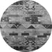 Round Southwestern Gray Country Rug, urb1173gry