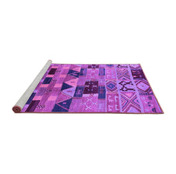 Sideview of Machine Washable Southwestern Purple Country Area Rugs, wshurb1173pur