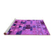 Sideview of Machine Washable Southwestern Purple Country Area Rugs, wshurb1173pur