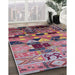 Mid-Century Modern Bright Maroon Red Southwestern Rug in Family Room, urb1173