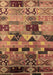 Machine Washable Southwestern Brown Country Rug, wshurb1173brn