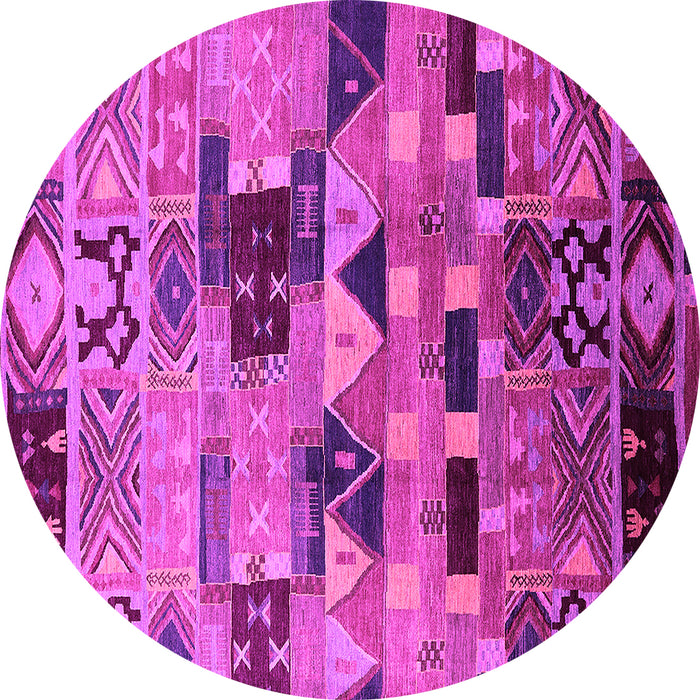 Round Southwestern Pink Country Rug, urb1173pnk