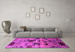 Machine Washable Southwestern Pink Country Rug in a Living Room, wshurb1173pnk