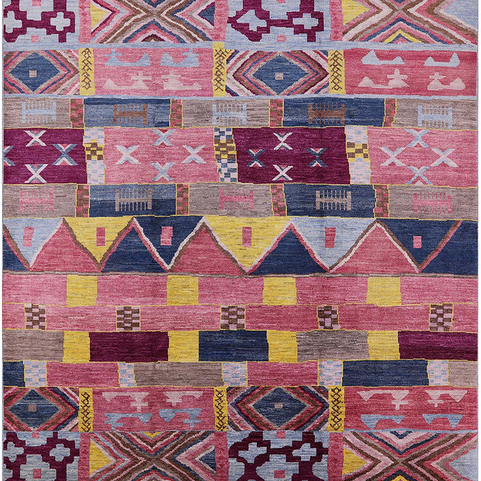 Mid-Century Modern Bright Maroon Red Southwestern Rug, urb1173