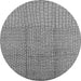 Round Machine Washable Solid Gray Modern Rug, wshurb1174gry
