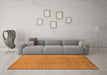 Machine Washable Solid Orange Modern Area Rugs in a Living Room, wshurb1174org