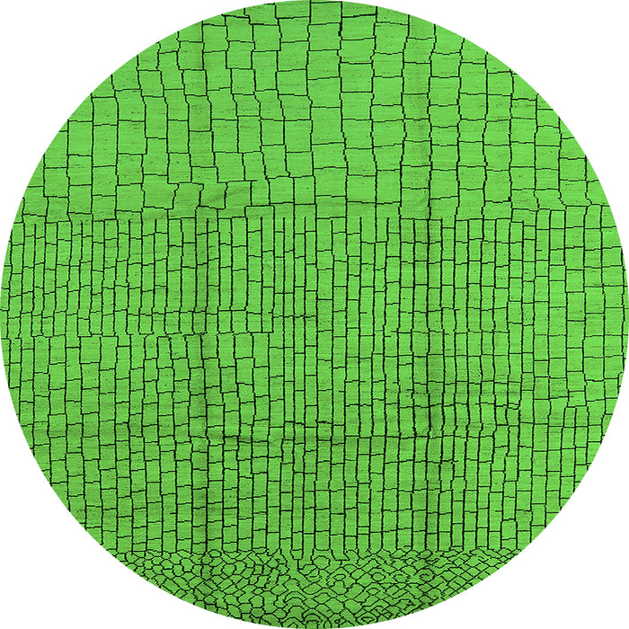 Round Solid Green Modern Rug, urb1174grn