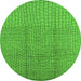 Round Solid Green Modern Rug, urb1174grn