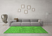 Machine Washable Solid Green Modern Area Rugs in a Living Room,, wshurb1174grn