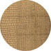 Round Solid Brown Modern Rug, urb1174brn