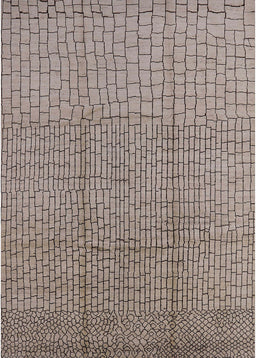 Mid-Century Modern Puce Purple Solid Rug, urb1174