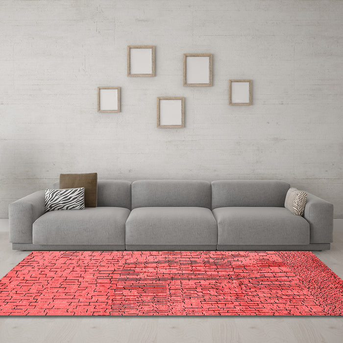 Modern Red Washable Rugs