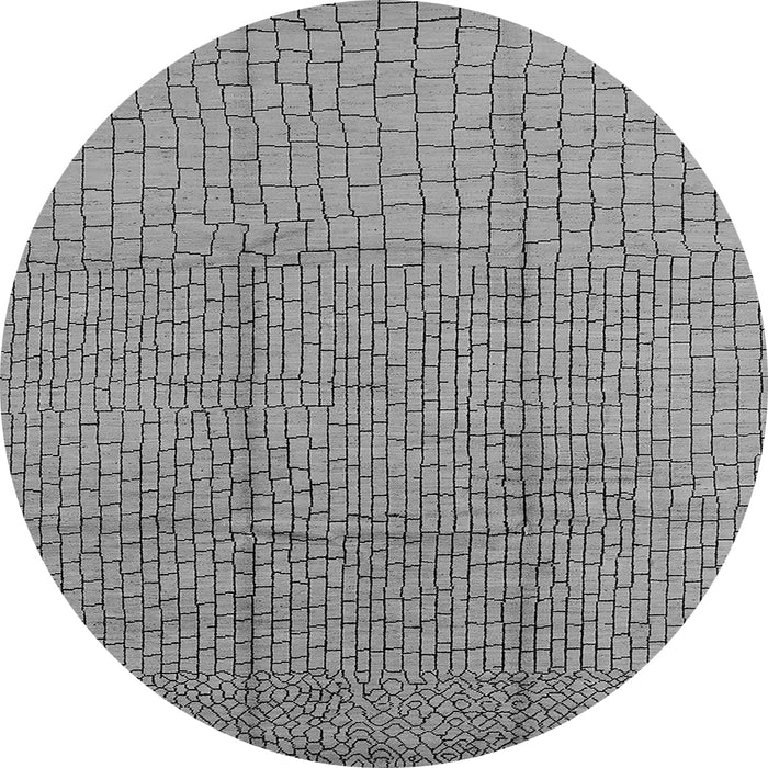 Round Solid Gray Modern Rug, urb1174gry