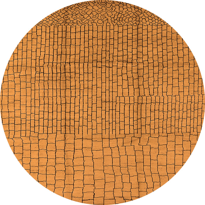 Round Solid Orange Modern Rug, urb1174org