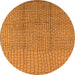 Round Solid Orange Modern Rug, urb1174org