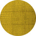 Round Solid Yellow Modern Rug, urb1174yw