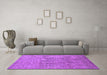 Machine Washable Solid Purple Modern Area Rugs in a Living Room, wshurb1174pur