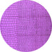 Round Solid Purple Modern Rug, urb1174pur