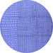 Round Solid Blue Modern Rug, urb1174blu