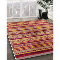 Mid-Century Modern Brown Sand Brown Southwestern Rug, urb1175