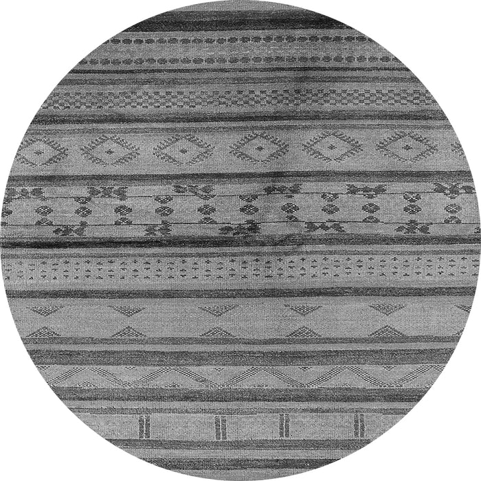 Round Southwestern Gray Country Rug, urb1175gry
