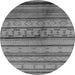 Round Southwestern Gray Country Rug, urb1175gry