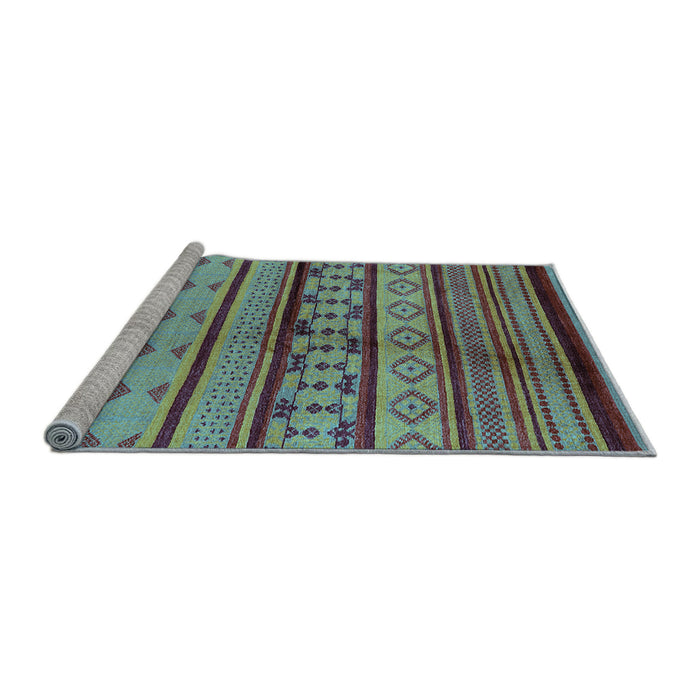 Sideview of Machine Washable Southwestern Light Blue Country Rug, wshurb1175lblu