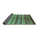 Sideview of Southwestern Turquoise Country Rug, urb1175turq