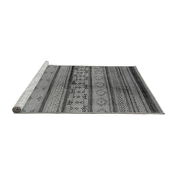 Sideview of Machine Washable Southwestern Gray Country Rug, wshurb1175gry