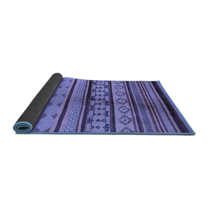Sideview of Southwestern Blue Country Rug, urb1175blu