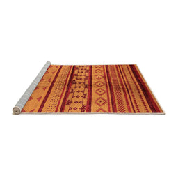 Sideview of Machine Washable Southwestern Orange Country Area Rugs, wshurb1175org
