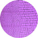 Round Solid Purple Modern Rug, urb1176pur