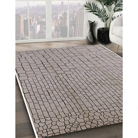 Mid-Century Modern Silver Pink Solid Rug, urb1176