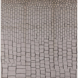 Square Machine Washable Industrial Modern Silver Pink Rug, wshurb1176