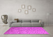 Machine Washable Solid Pink Modern Rug in a Living Room, wshurb1176pnk