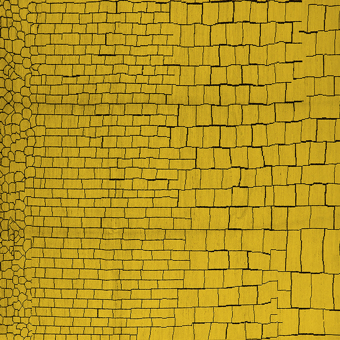 Square Machine Washable Solid Yellow Modern Rug, wshurb1176yw