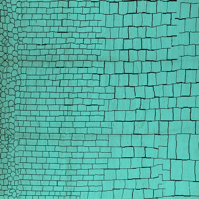 Square Machine Washable Solid Turquoise Modern Area Rugs, wshurb1176turq