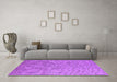 Machine Washable Solid Purple Modern Area Rugs in a Living Room, wshurb1176pur