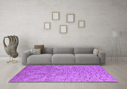 Machine Washable Solid Purple Modern Area Rugs in a Living Room, wshurb1176pur