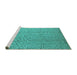 Sideview of Machine Washable Solid Turquoise Modern Area Rugs, wshurb1176turq