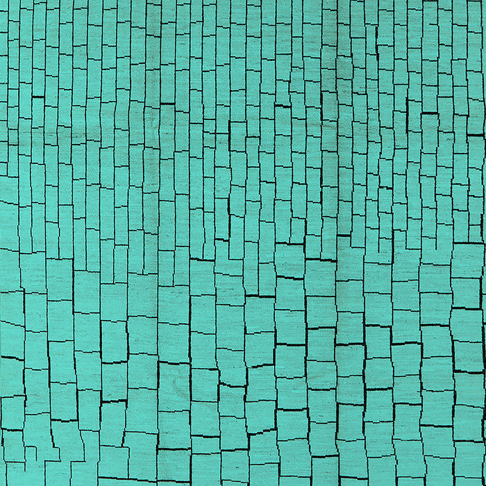 Machine Washable Solid Turquoise Modern Area Rugs, wshurb1176turq